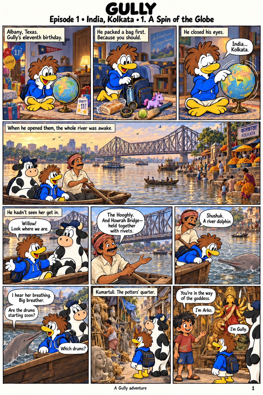 Episode 1, page 1: A Spin of the Globe.